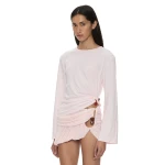 Christopher Esber Bree Quartz Long Sleeve Tee in Airbag Pink | T-shirts | Coveti