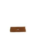 Christopher Esber Buki Suede Clutch in Russet | Clutch Bags | Coveti