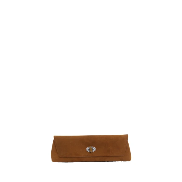 Buki Suede Clutch in Russet