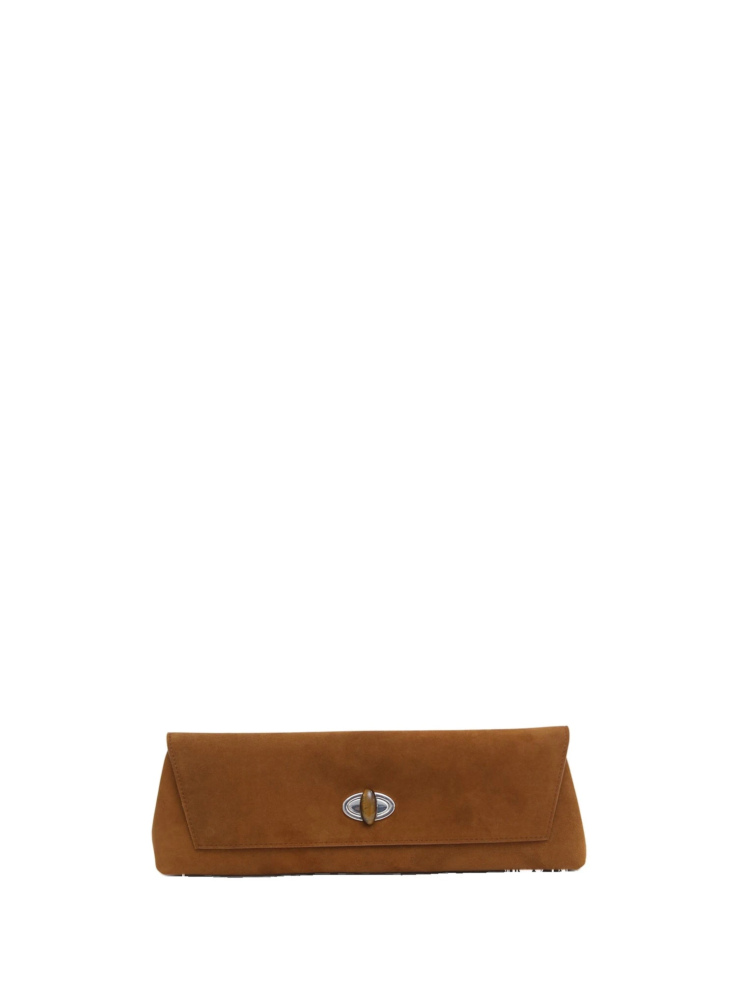 Christopher Esber Buki Suede Clutch in Russet Christopher Esber Buki Suede Clutch in Russet | Clutch Bags | Coveti