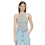 Christopher Esber Cashmere Rae Halter Tank in Grey Marle | Sleeveless | Coveti