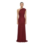 Christopher Esber Concave Wired Gown in Wine | Evening Gowns | Coveti