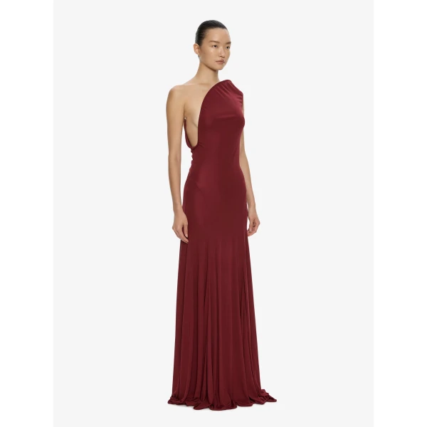 Christopher Esber Concave Wired Gown in Wine | Evening Gowns | Coveti