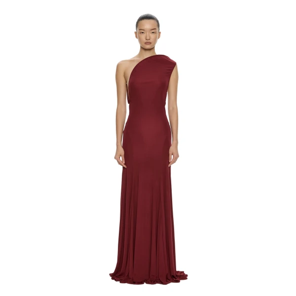 Concave Wired Gown in Wine