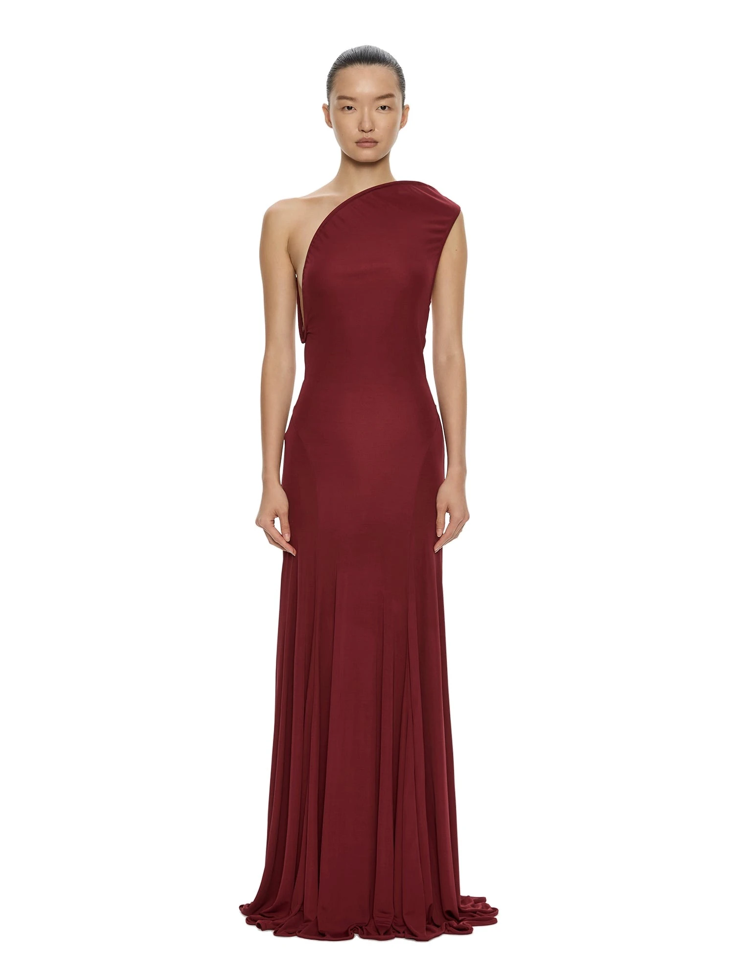 Christopher Esber Concave Wired Gown in Wine Christopher Esber Concave Wired Gown in Wine | Evening Gowns | Coveti
