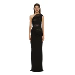 Christopher Esber Concave Wired Lace Gown in Black | Evening Gowns | Coveti