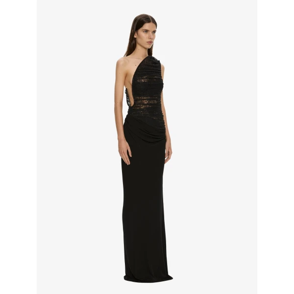 Christopher Esber Concave Wired Lace Gown in Black | Evening Gowns | Coveti