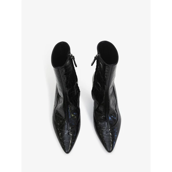 Christopher Esber Corte Embossed Ankle Boot in Black | Boots | Coveti