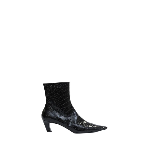 Corte Embossed Ankle Boot in Black