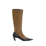 Christopher Esber Corte Panelled High Boot in Russet Black | Boots | Coveti