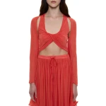 Christopher Esber Daya Cutaway Drawstring Dress in Paprika | Dresses | Coveti