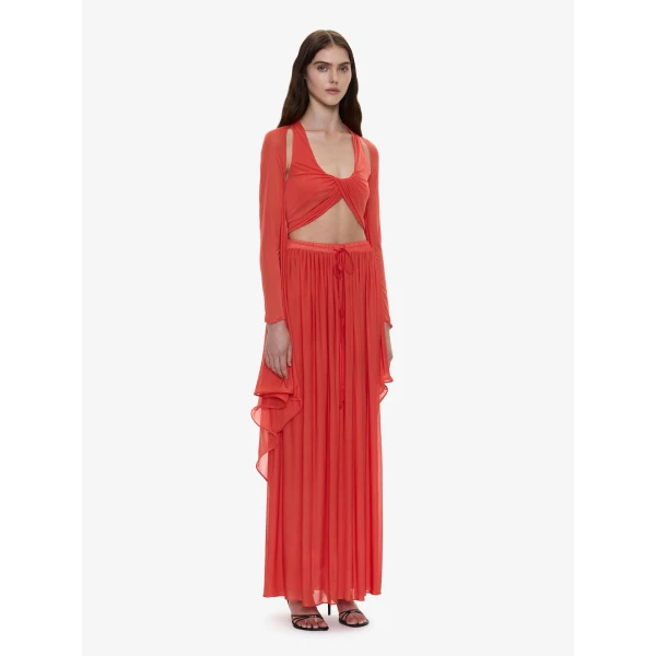 Christopher Esber Daya Cutaway Drawstring Dress in Paprika | Dresses | Coveti