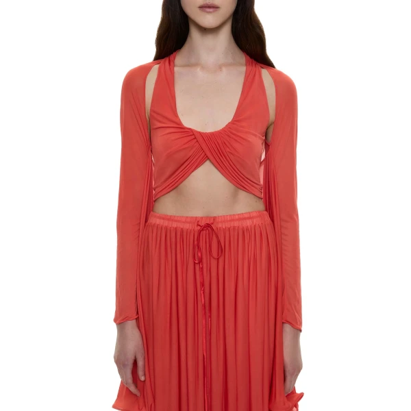 Christopher Esber Daya Cutaway Drawstring Dress in Paprika | Dresses | Coveti