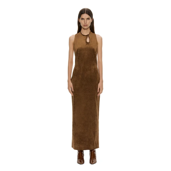 Delvine Column Dress in Cognac
