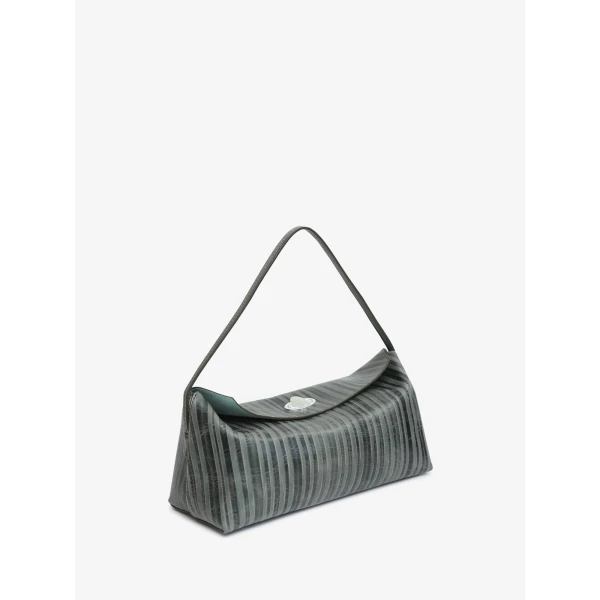 Christopher Esber Doba Quartz Turnlock Two Tone Shoulder Bag in Mineral Stripe | Shoulder & Crossbody Bags | Coveti