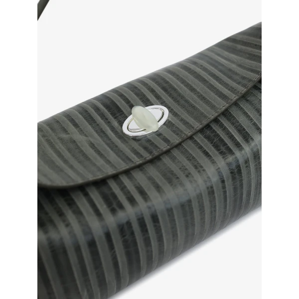Christopher Esber Doba Quartz Turnlock Two Tone Shoulder Bag in Mineral Stripe | Shoulder & Crossbody Bags | Coveti