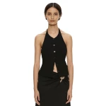 Christopher Esber Droplet Pendant Tailored Vest in Black | Vests | Coveti