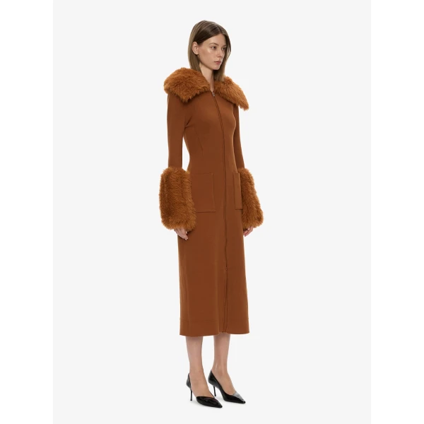 Christopher Esber Duncan Knit Dress in Cognac | Maxi Dresses | Coveti