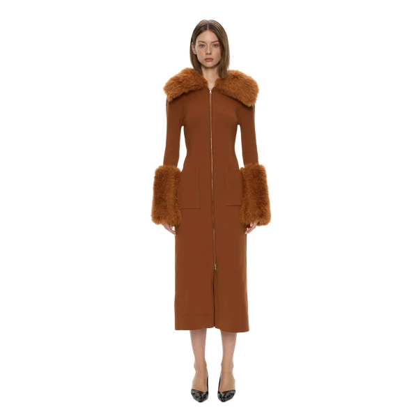 Duncan Knit Dress in Cognac