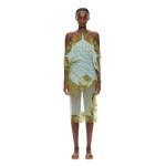 Christopher Esber Embroidered Handkerchief Envelope Dress in Sky Caper Check | Midi Dresses | Coveti