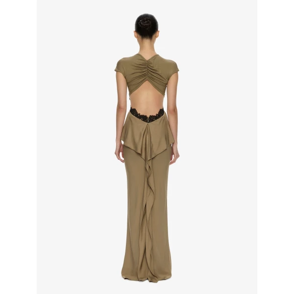 Christopher Esber Endrey Disconnect Back Tank Dress in Khaki Black | Maxi Dresses | Coveti