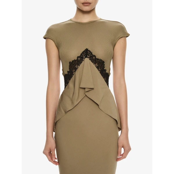 Christopher Esber Endrey Disconnect Back Tank Dress in Khaki Black | Maxi Dresses | Coveti