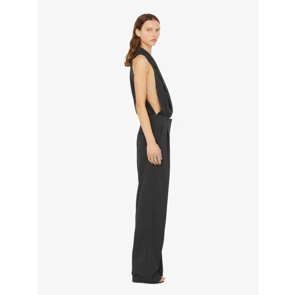 Christopher Esber Facile Tailored Twill Bodysuit in Speckled Black | Bodysuit | Coveti