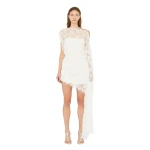 Christopher Esber Floating Lace Mini Dress in White | Mini Dresses | Coveti