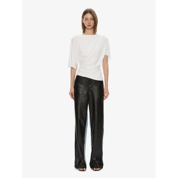 Christopher Esber Fluted Jersey Top in White | Tops | Coveti