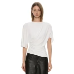 Christopher Esber Fluted Jersey Top in White | Tops | Coveti
