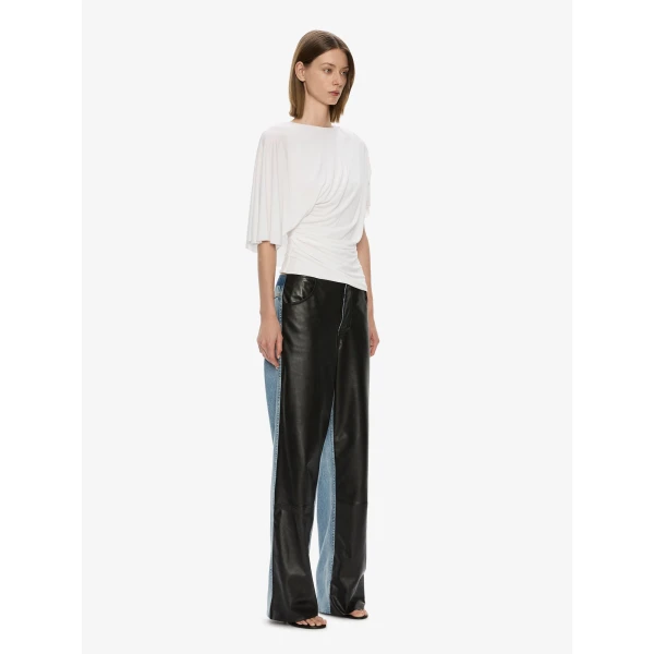 Christopher Esber Fluted Jersey Top in White | Tops | Coveti