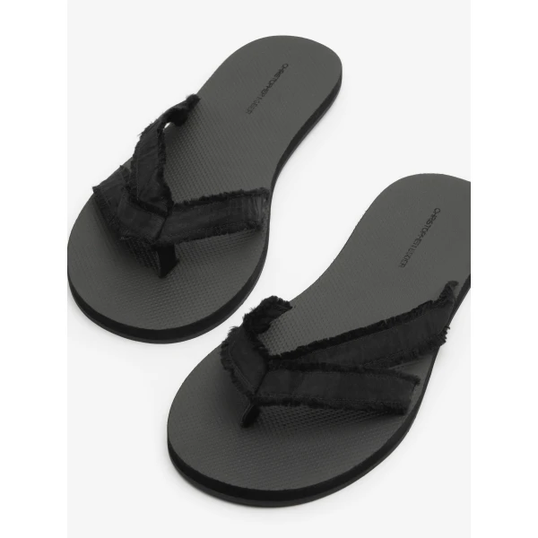 Christopher Esber Freya Silk Flip Flop in Black | Flip Flops & Slides | Coveti