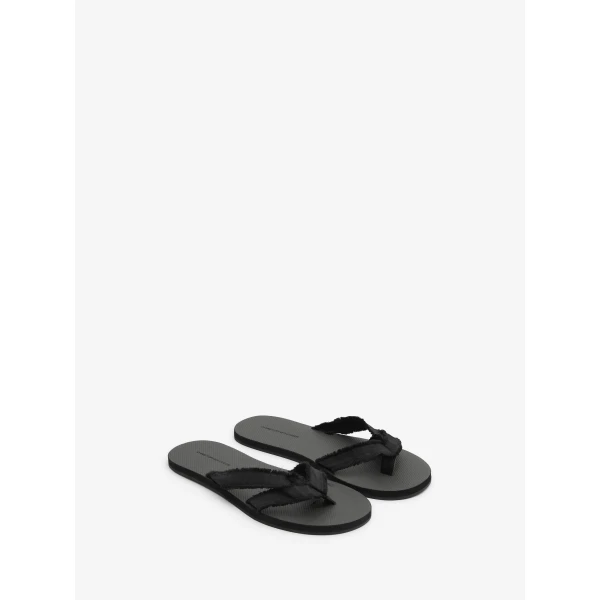 Christopher Esber Freya Silk Flip Flop in Black | Flip Flops & Slides | Coveti