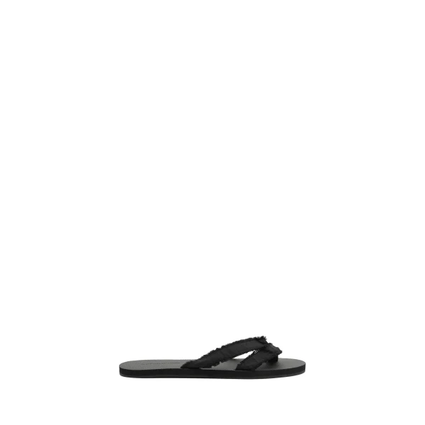 Freya Silk Flip Flop in Black