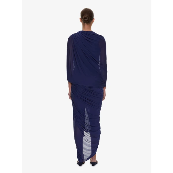 Christopher Esber Helix Crystal Draped Dress in Ink | Maxi Dresses | Coveti