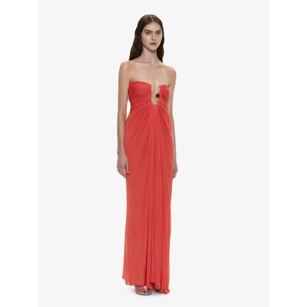 Christopher Esber Helix Crystal Strapless Gown in Paprika | Evening Gowns | Coveti