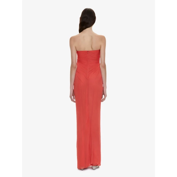 Christopher Esber Helix Crystal Strapless Gown in Paprika | Evening Gowns | Coveti