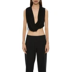 Christopher Esber Interlock Jersey Drape Top in Black | Tops | Coveti