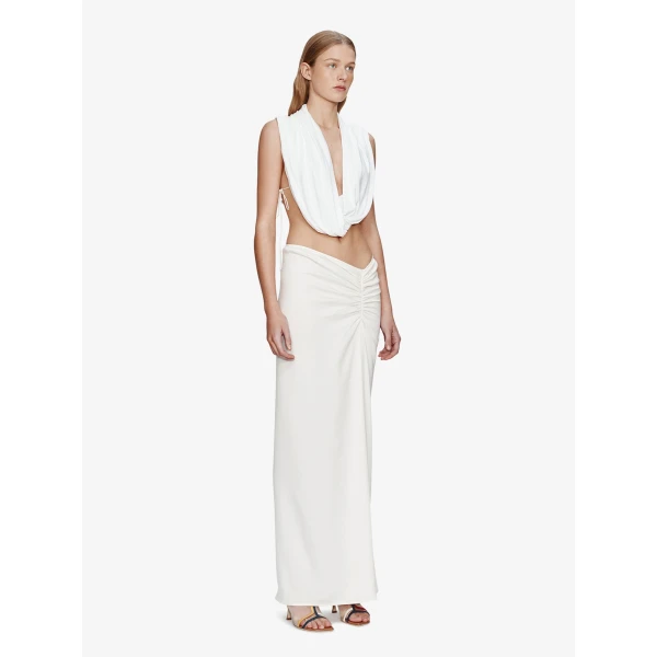 Christopher Esber Interlock Jersey Drape Top in White | Tops | Coveti