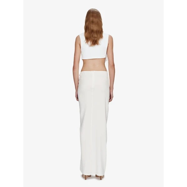 Christopher Esber Interlock Jersey Drape Top in White | Tops | Coveti