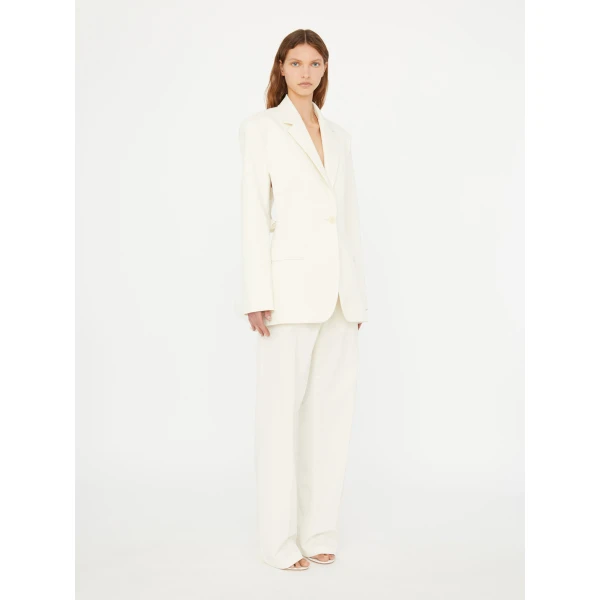Christopher Esber Intimate Bow Back Twill Blazer in White | Dresses | Coveti