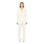 Christopher Esber Intimate Bow Back Twill Blazer in White | Dresses | Coveti