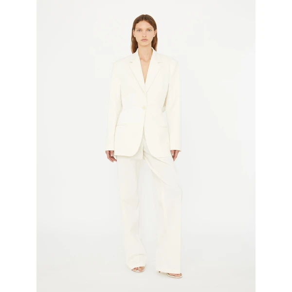 Christopher Esber Intimate Bow Back Twill Blazer in White | Dresses | Coveti
