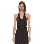 Christopher Esber Invert Silk Gwen Cami in Molasses | Camisoles | Coveti