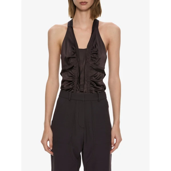 Christopher Esber Invert Silk Gwen Cami in Molasses | Camisoles | Coveti
