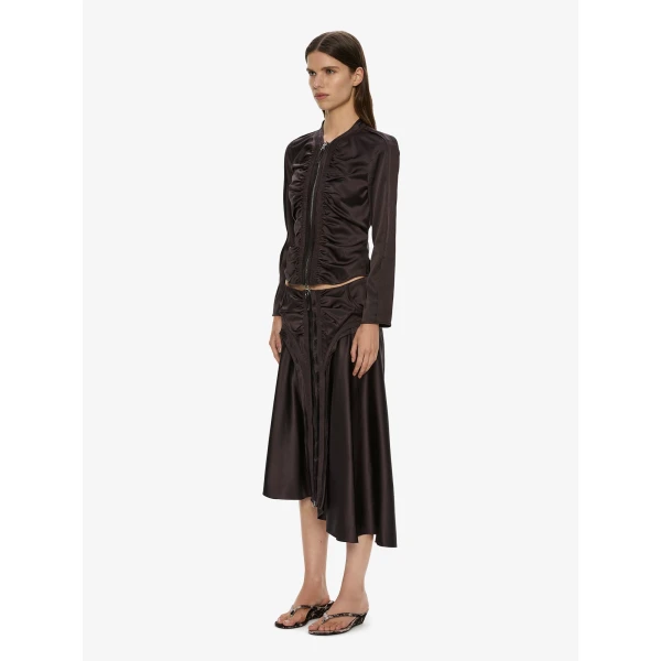 Christopher Esber Invert Silk Gwen Skirt in Molasses | Skirts | Coveti
