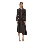 Christopher Esber Invert Silk Gwen Skirt in Molasses | Skirts | Coveti