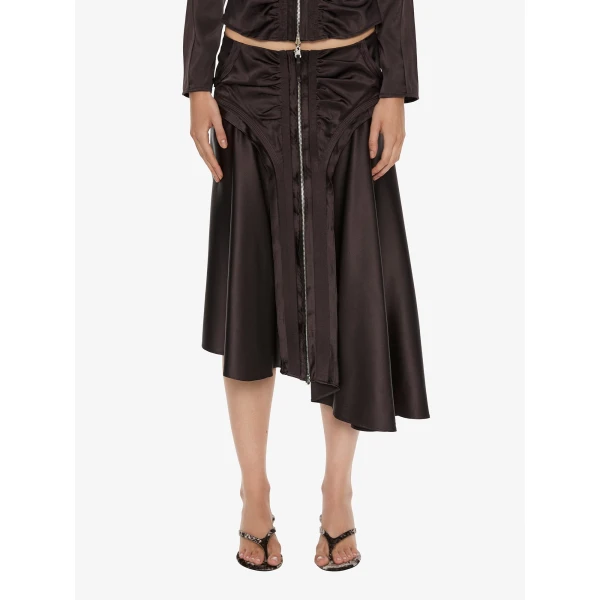 Christopher Esber Invert Silk Gwen Skirt in Molasses | Skirts | Coveti