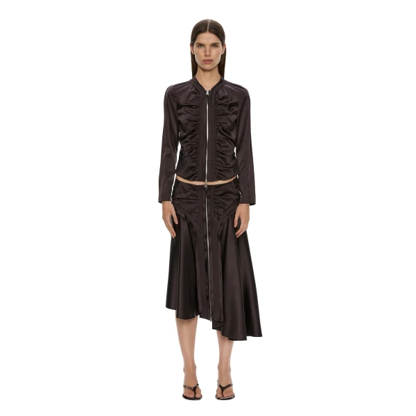Christopher Esber Invert Silk Gwen Skirt in Molasses | Skirts | Coveti