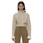 Christopher Esber Isolde Double Knit Jacket in Stone White | Jackets | Coveti